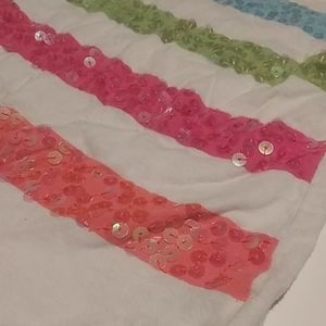 V-neck girls t-shirt with rainbow sparkles